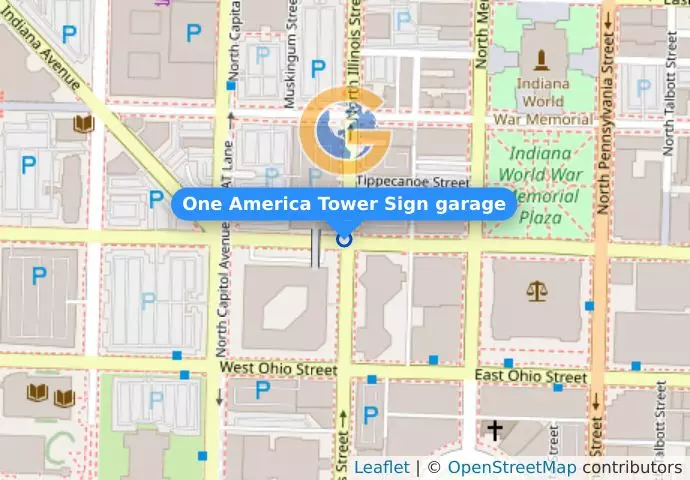 One America Tower Sign garage