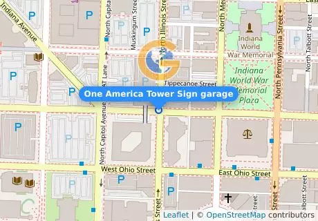 One America Tower Sign garage